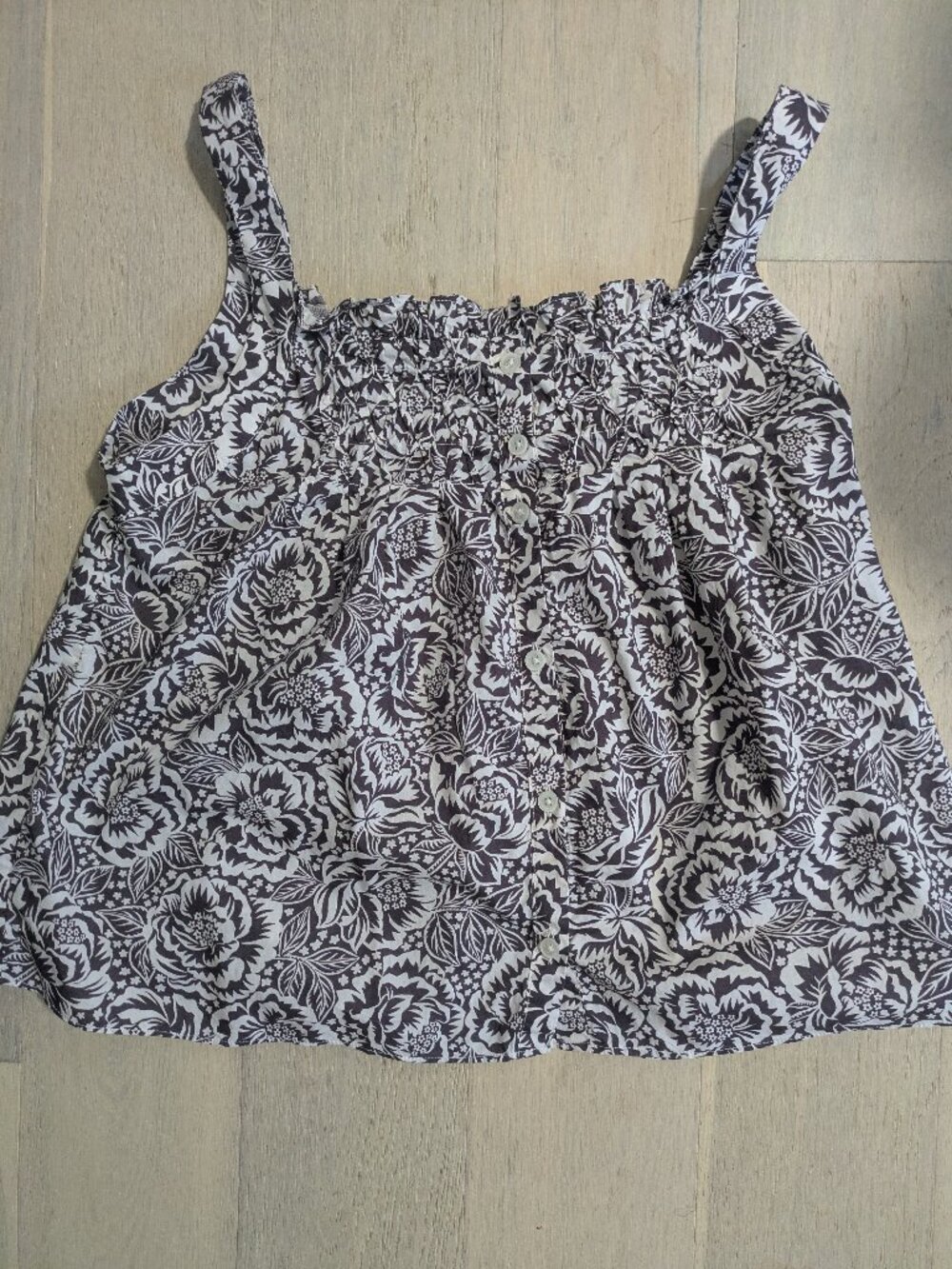 Smocked Crinkle Tank Top in Liberty reg floral xs